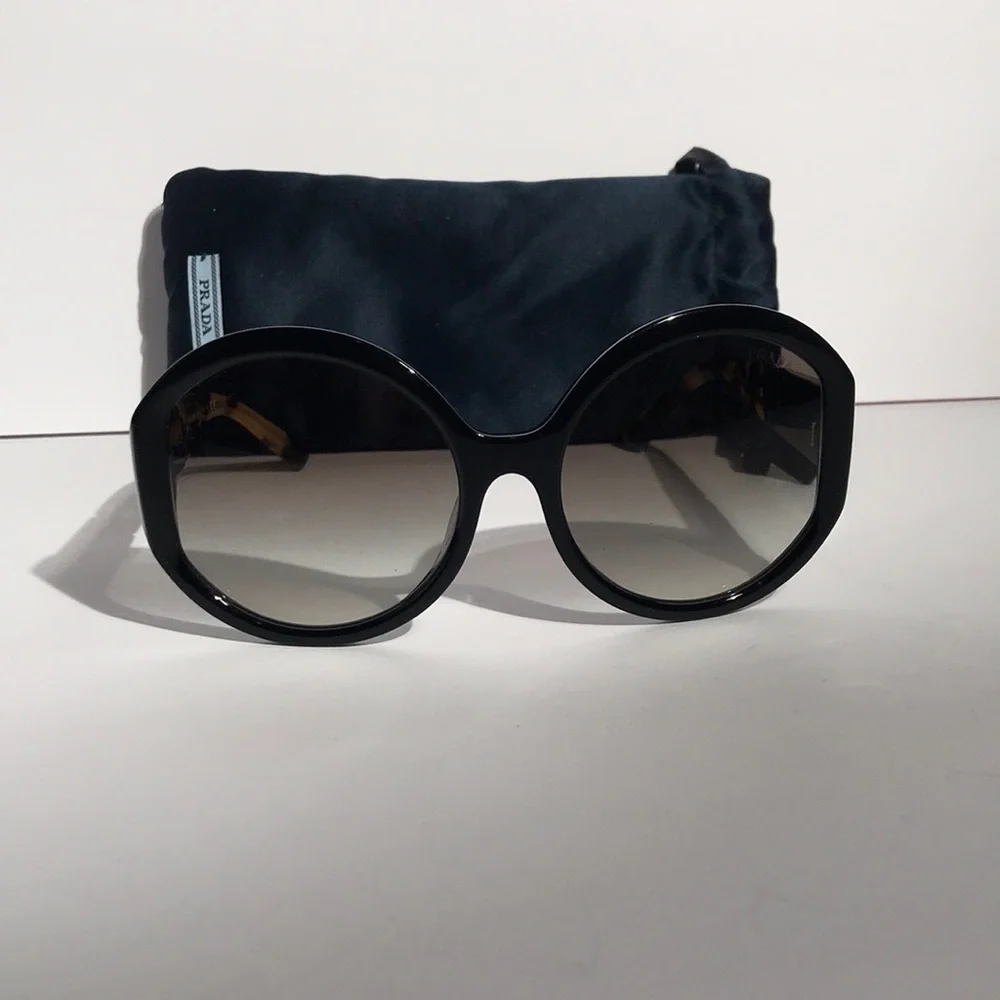 New Authentic Prada Black Oversized Sunglasses